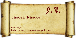 Jánosi Nándor névjegykártya