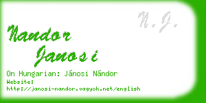 nandor janosi business card